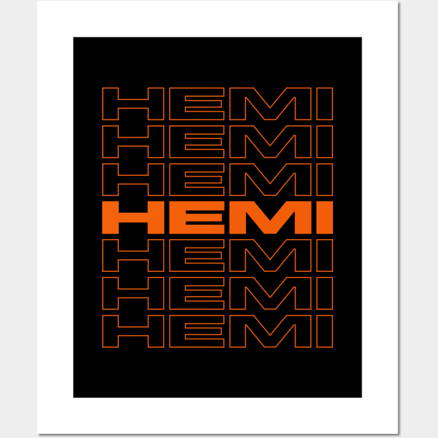 Mopar Hemi Repeat - Mopar orange Wall Art by retropetrol